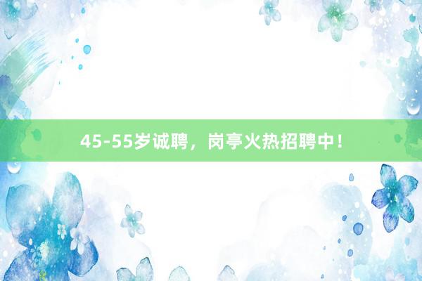 45-55岁诚聘,岗亭火热招聘中!